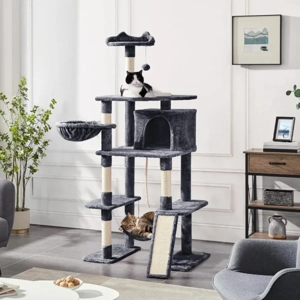70 inches Cat Tree Tower with Scratching Post for Large Cats Activity Center Climber Tower Stand Furniture - Image 2