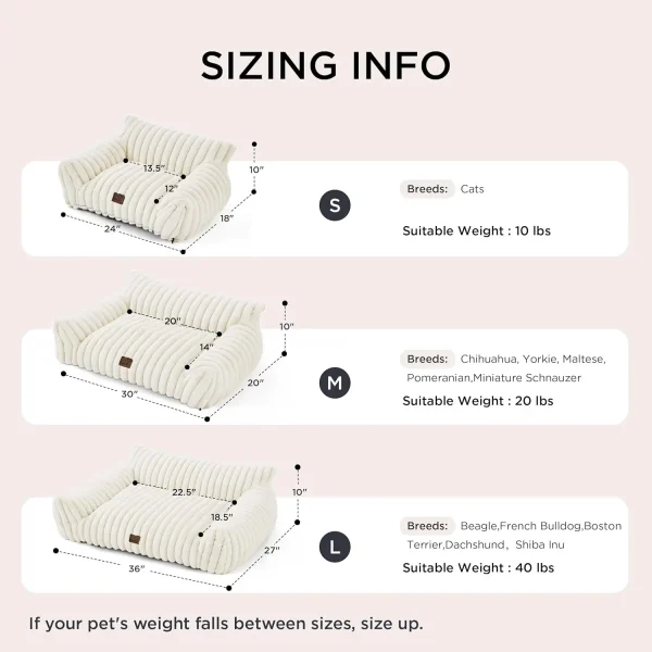 TONGYUE Cute Couch for Pets - Fluffy Cat Sofa with Premium Soft Corduroy Fleece, Fuzzy Couch Bed with Removable Washable Cover, - Image 6