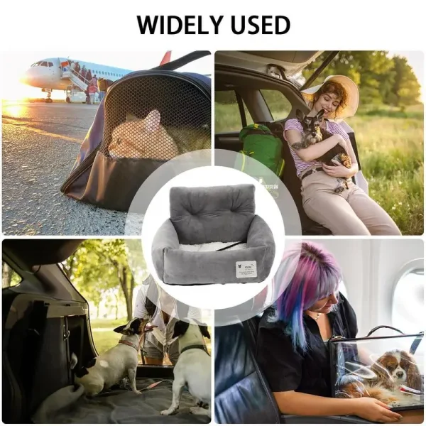 Dog Carseat Pet Travel Booster Seat With Handle Dog Safety Car Seat Dog Car Bed -Use For Car And Home Travel Carrier Bed For - Image 4