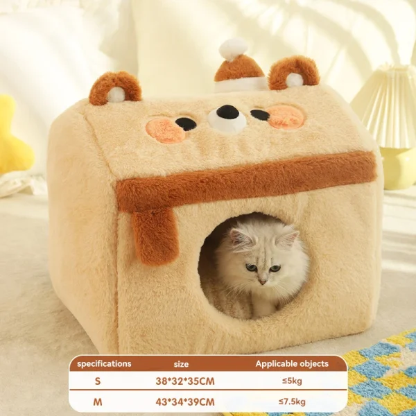 HOOPET Pet Cat House Winter Warm Cave Bed Cat Basket for Small Dogs Soft Cat Mat Kennel Puppy House Deep Sleeping Pet Supplies - Image 3