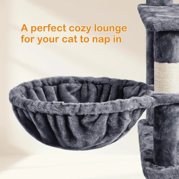 70 inches Cat Tree Tower with Scratching Post for Large Cats Activity Center Climber Tower Stand Furniture - Image 5