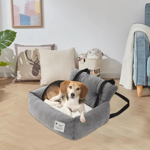 Dog Carseat Pet Travel Booster Seat With Handle Dog Safety Car Seat Dog Car Bed -Use For Car And Home Travel Carrier Bed For