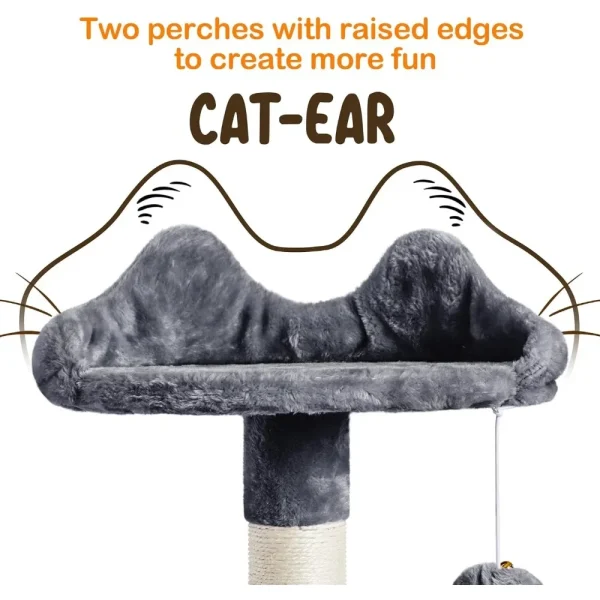 70 inches Cat Tree Tower with Scratching Post for Large Cats Activity Center Climber Tower Stand Furniture - Image 4